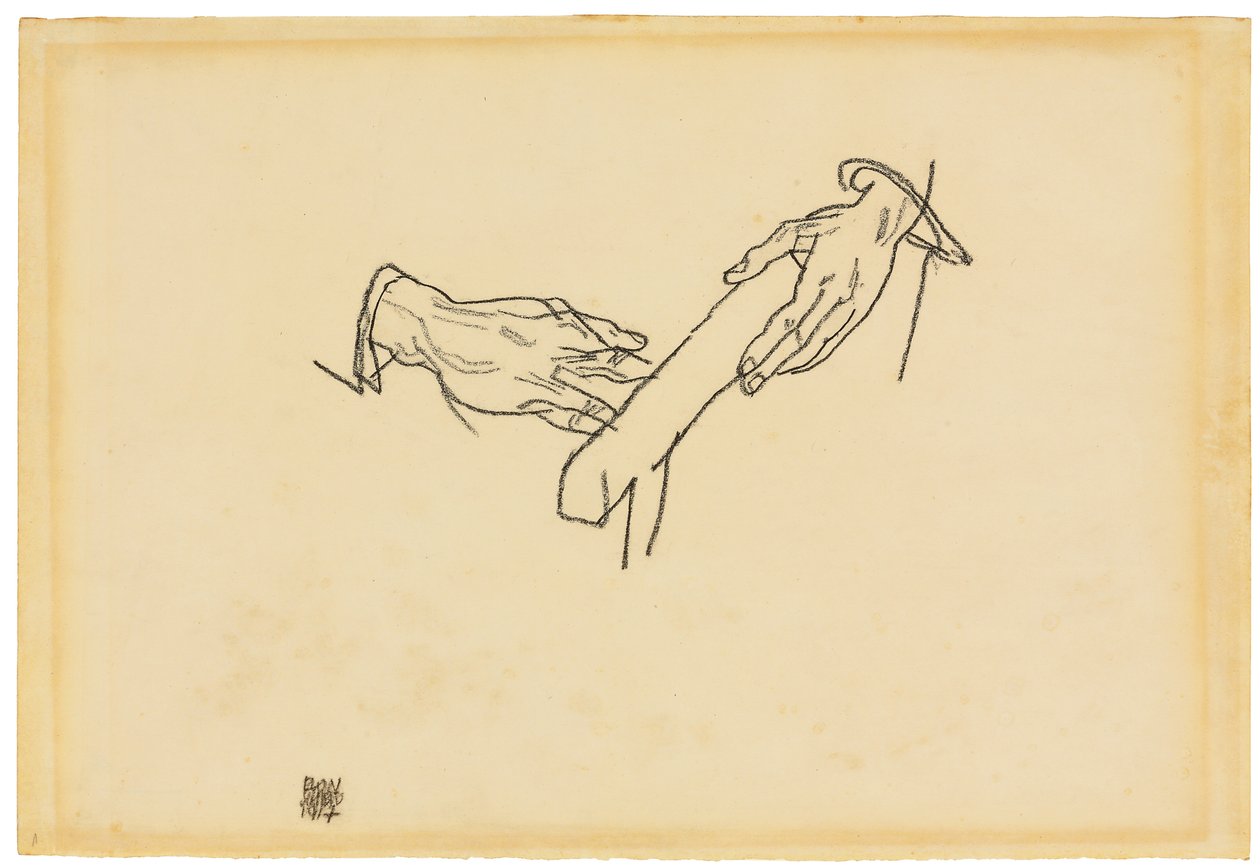 Handstudie, Dr. Viktor Ritter von Bauer, 1917 von Egon Schiele