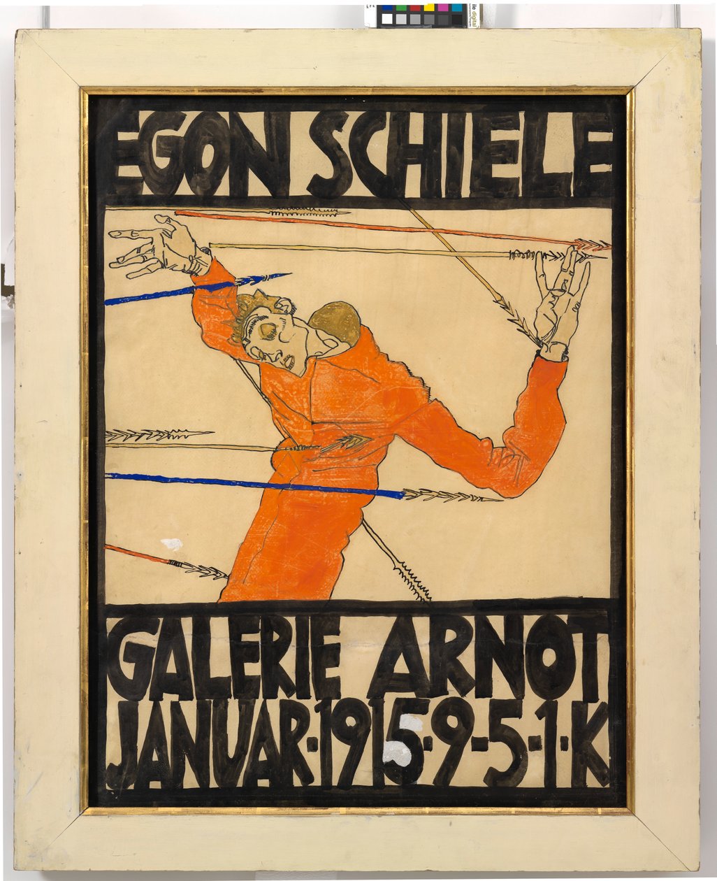 Plakat der Egon Schiele-Ausstellung in der Galerie Arnot von Egon Schiele