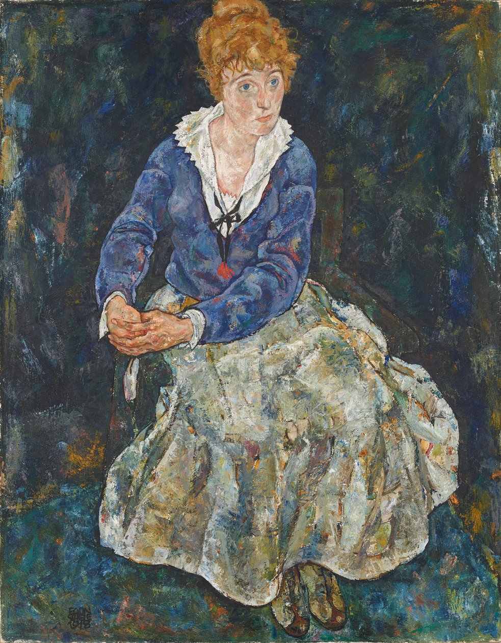 Porträt von Edith Schiele, Frau des Künstlers, 1918 von Egon Schiele