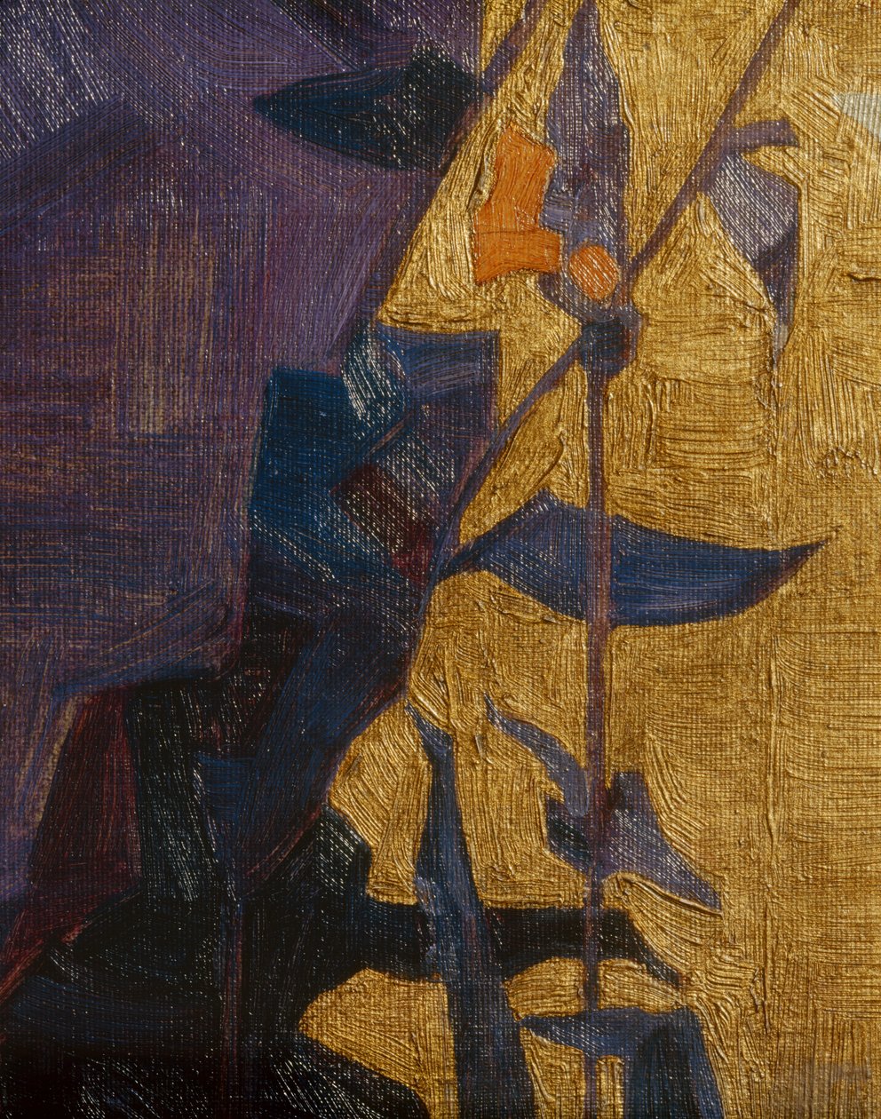 Stilisierte Blume vor dekorativem Hintergrund von Egon Schiele