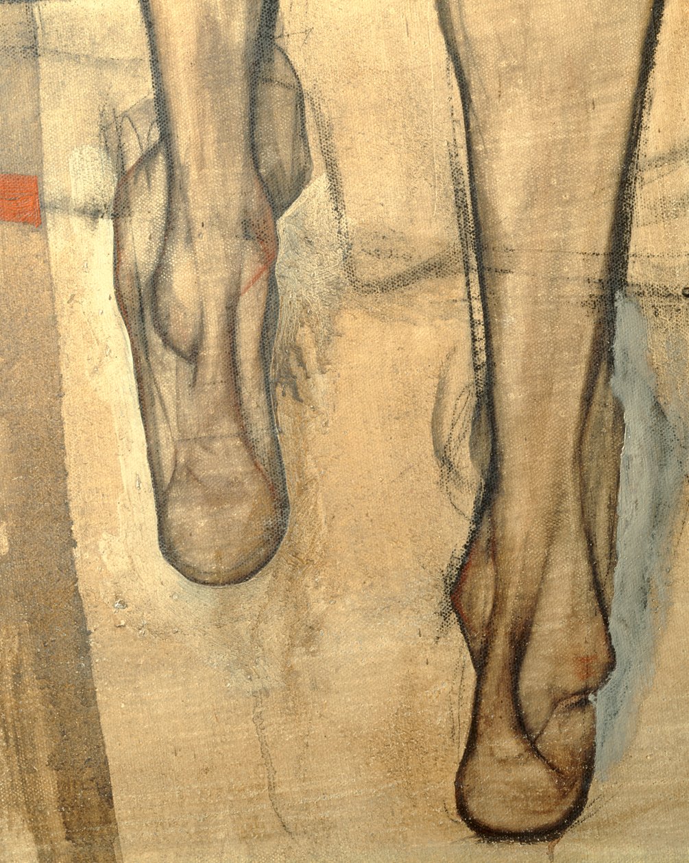 Weiblicher Rückenakt mit Schultertuch, Fragment von Egon Schiele