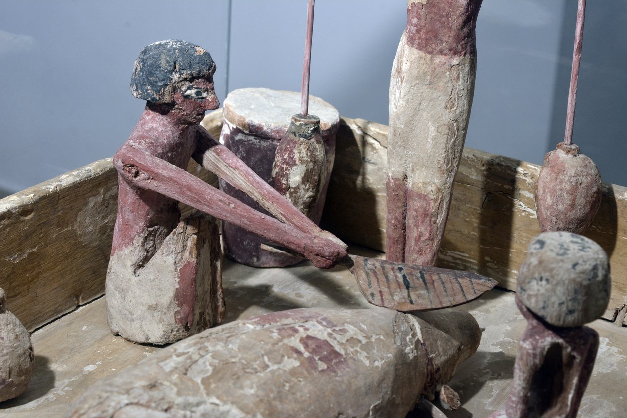 Detail aus Modell einer Metzgerei, Ägypten, ca. 2000-1700 v. Chr. von Egyptian 12th Dynasty
