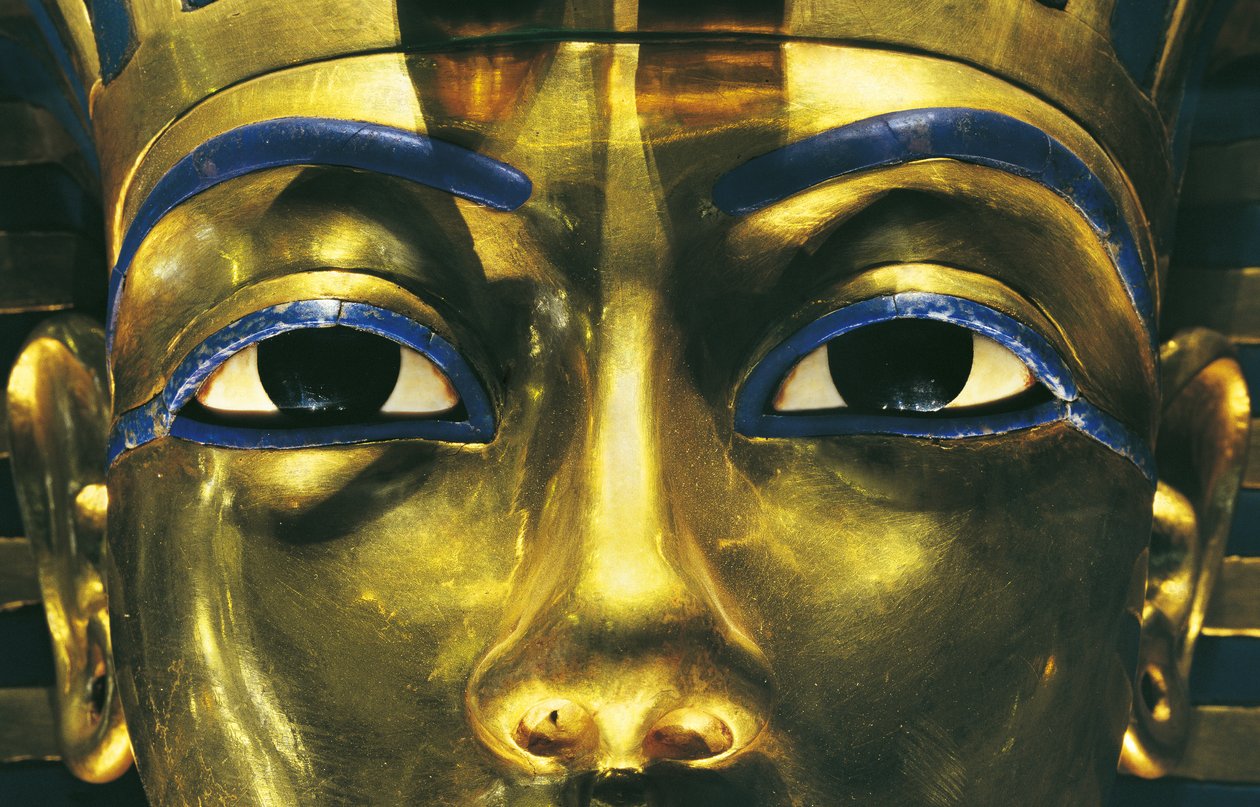 Ägypten, Theben, Luxor, Tal der Könige, Grab von Tutanchamun, Schätze von Tutanchamun, Goldmaske des Pharaos von Egyptian 18th Dynasty