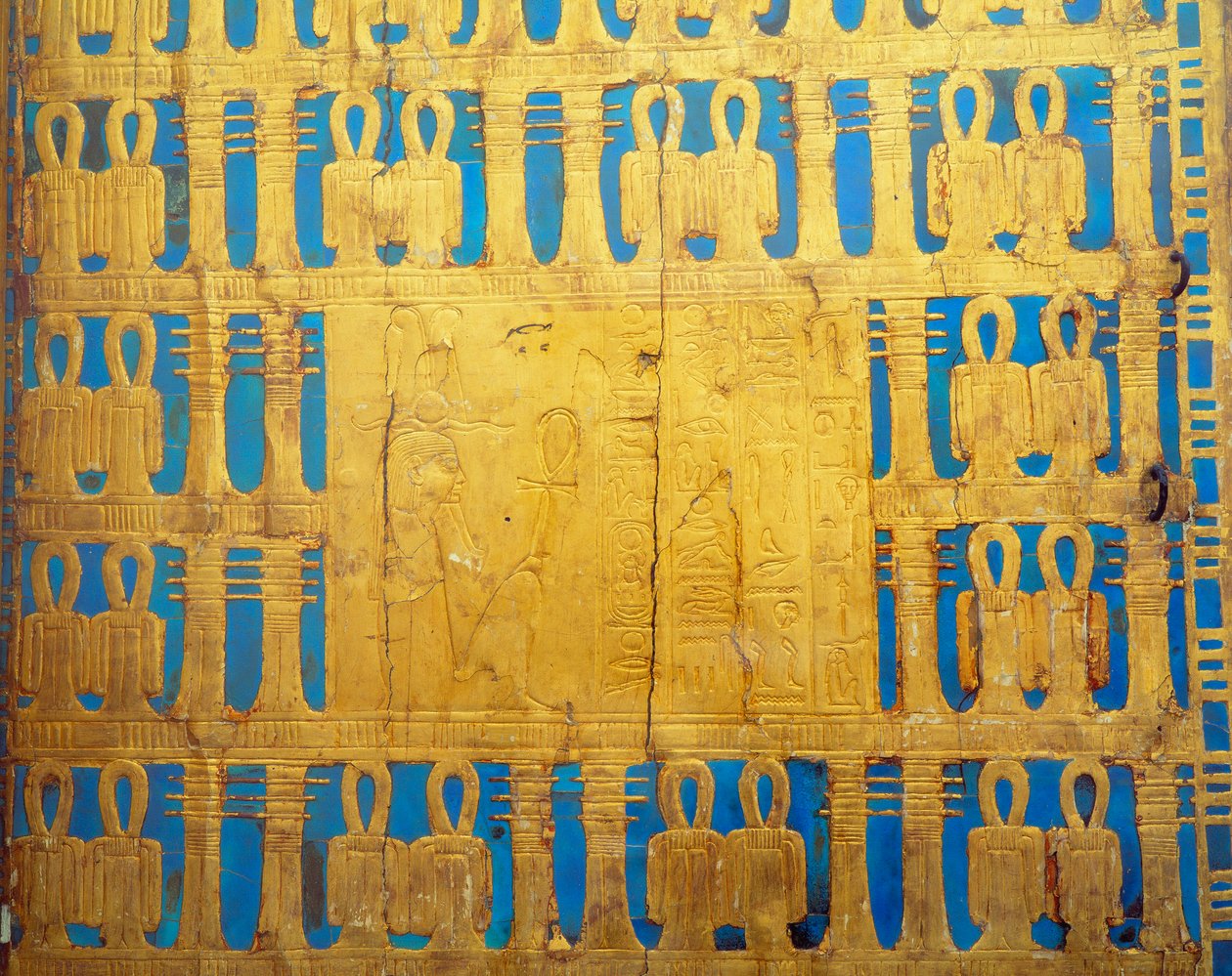 Ägyptische Antike: Details der Baldachinkiste. Schatz des Tutanchamun von Egyptian 18th Dynasty