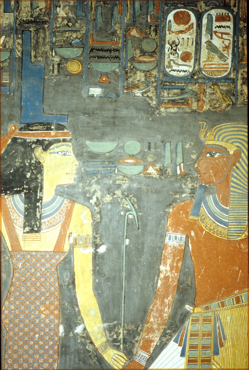 Horemheb und Isis, aus dem Grab von Horemheb (ca. 1323-1295 v. Chr.) Neues Reich von Egyptian 18th Dynasty