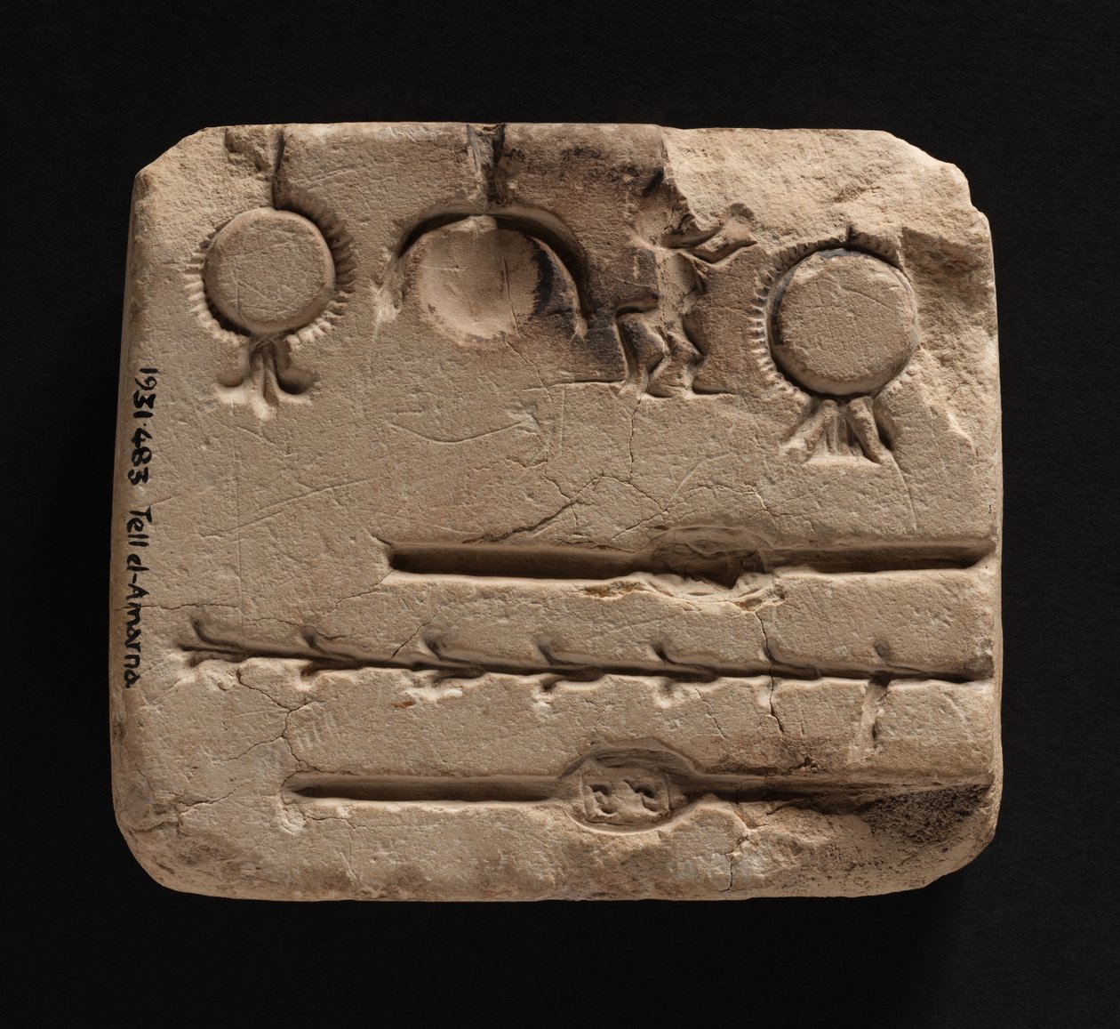 Kalksteinform für das Gießen von Metallschmuck, Neues Reich von Egyptian 18th Dynasty