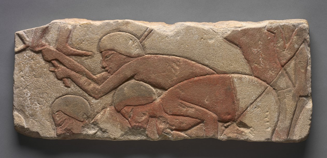 Talatat: Männer, die die Erde hacken, ca. 1353-1347 v. Chr. von Egyptian 18th Dynasty
