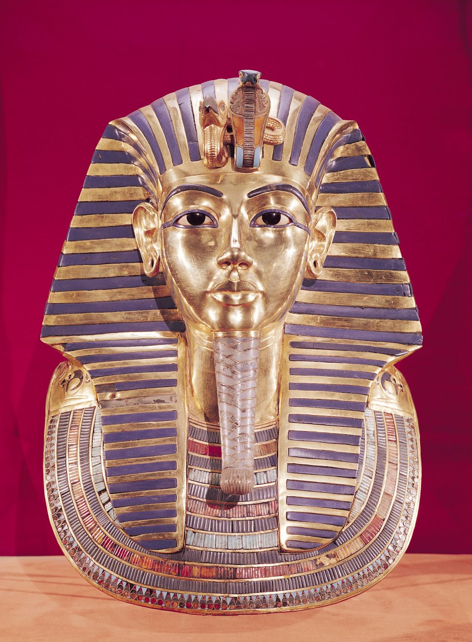 Die Totenmaske von Tutanchamun (ca. 1370-1352 v. Chr.) ca. 1336-1327 v. Chr., Neues Reich von Egyptian 18th Dynasty