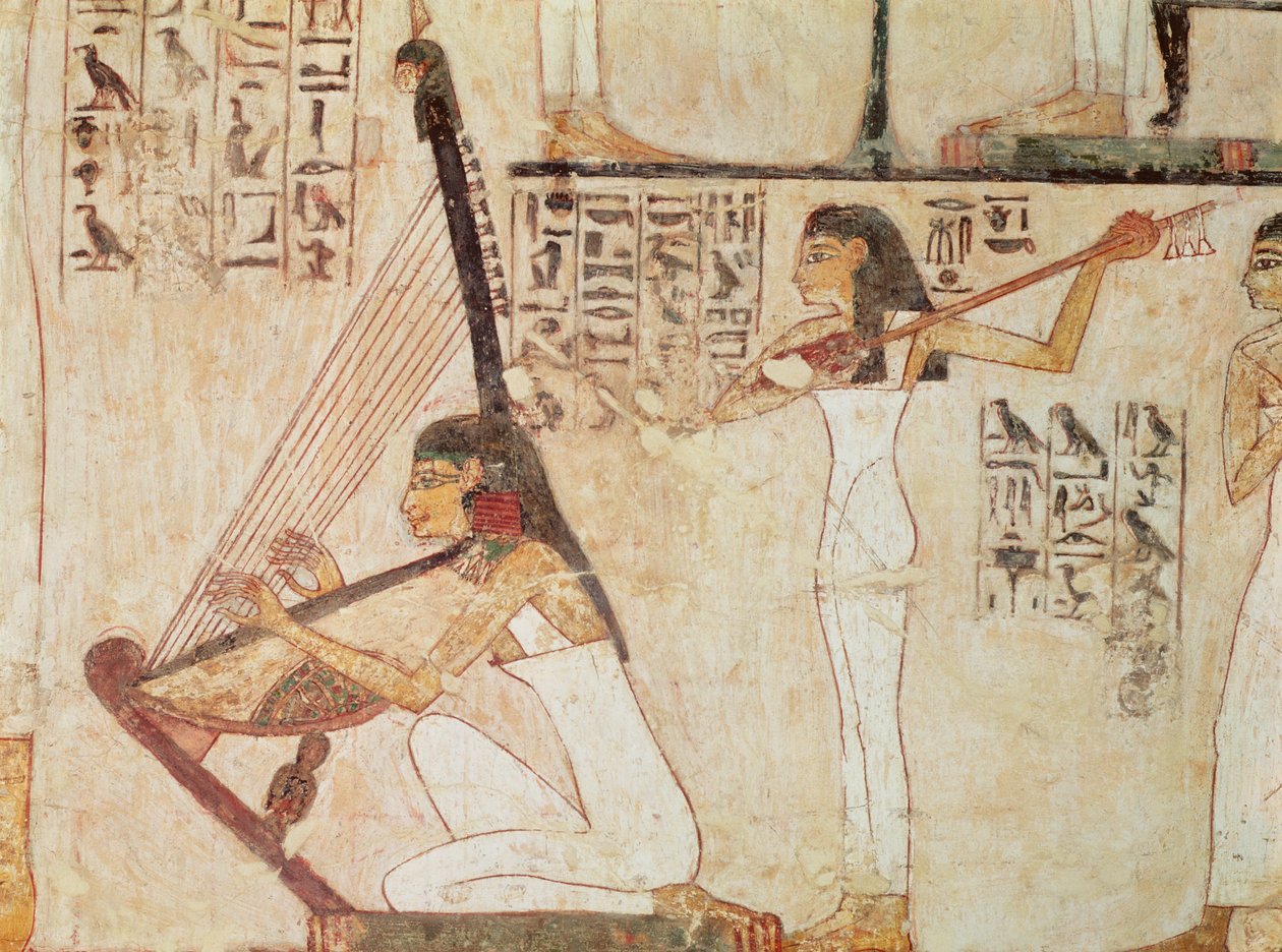 Zwei Musiker, aus dem Grab von Rekhmire, Neues Reich von Egyptian 18th Dynasty