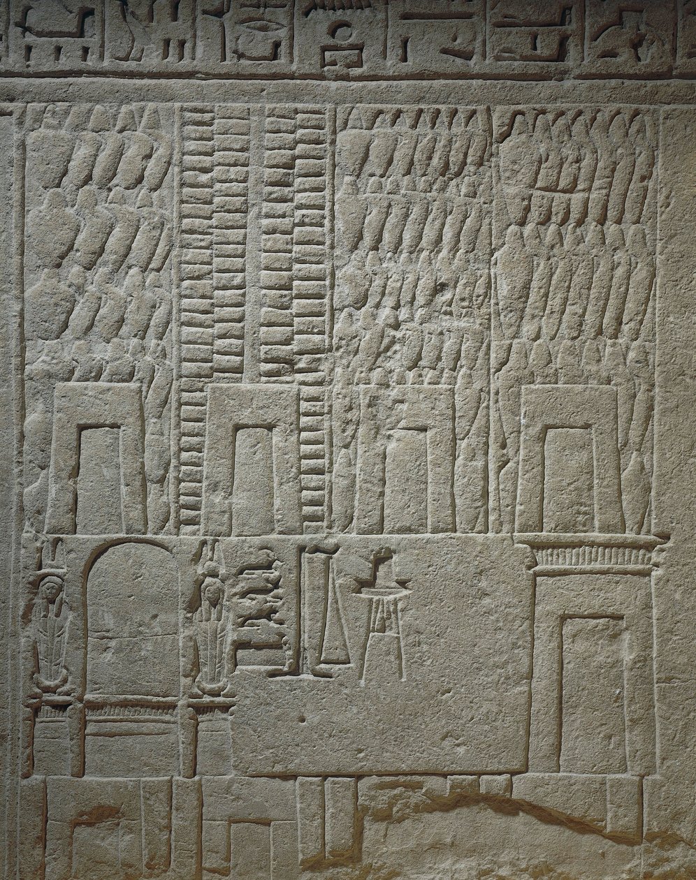 Wandrelief, das ein Lagerhaus darstellt (Detail der Waagen für das Wiegen von Waren) von Egyptian 18th Dynasty