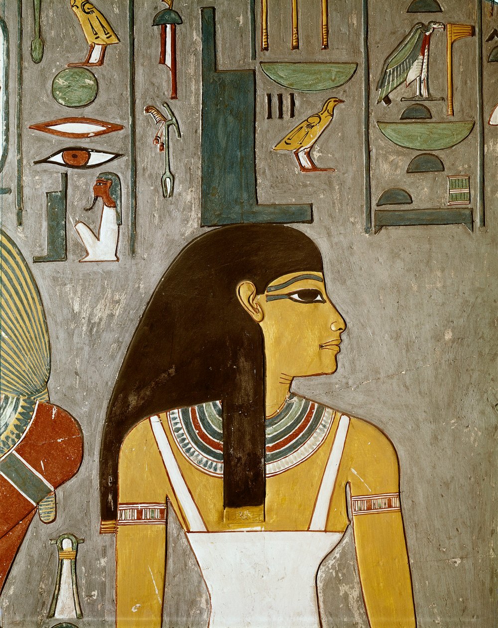 (Detail) Fresko mit Isis, Ägypten, Luxor (XVIII. Dynastie, Thutmosis III) von Egyptian 18th Dynasty