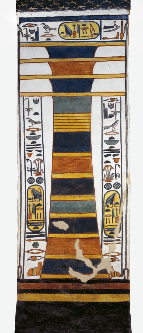 Ägypten, Theben, Luxor, Tal der Königinnen, Grab von Nefertari, Djed-Säule, die das Rückgrat von Osiris darstellt und Knochenmark der Auferstehung enthält, aus der 19. Dynastie von Egyptian 19th Dynasty