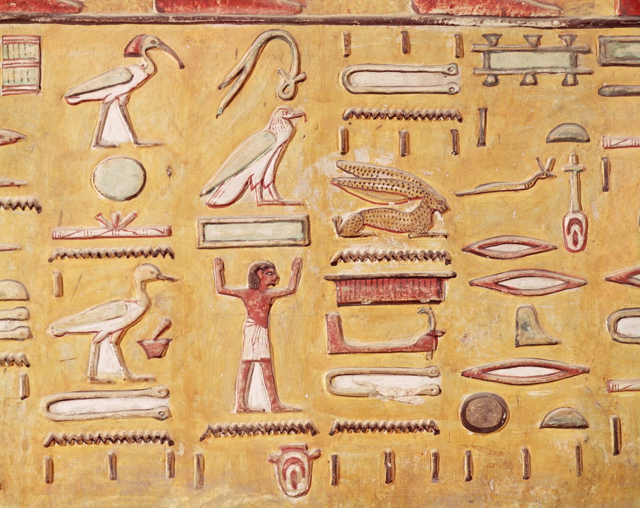 Hieroglyphen, aus dem Grab von Sethos I., Neues Reich von Egyptian 19th Dynasty