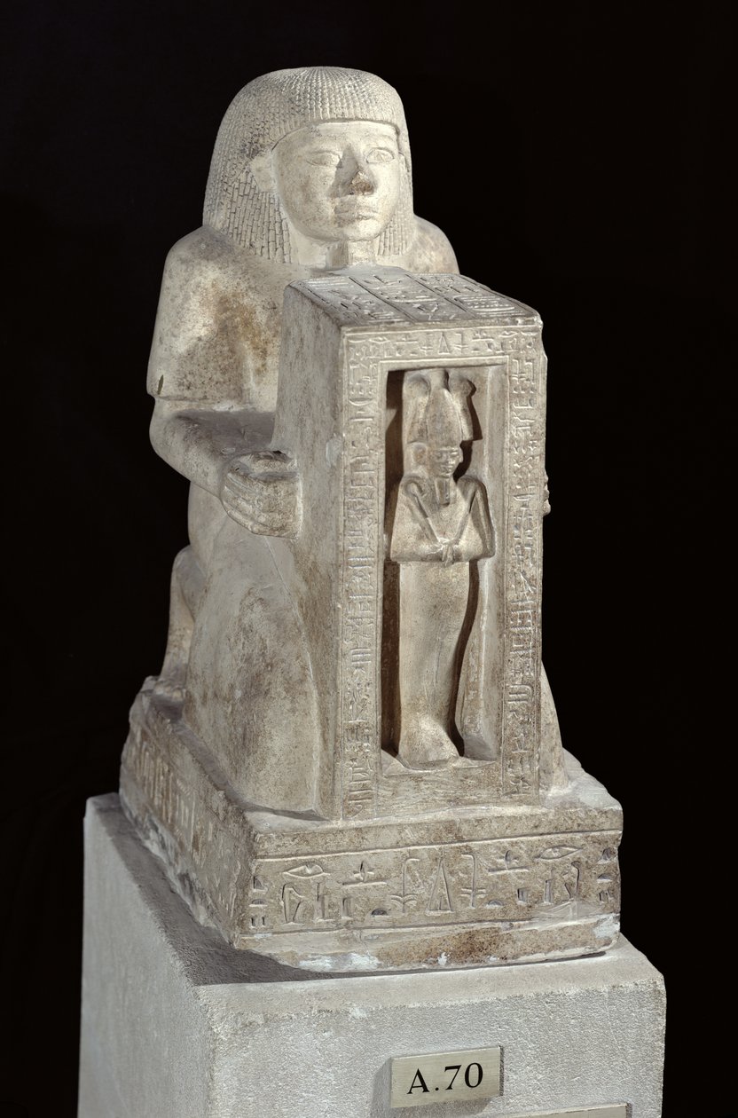 Naophore Statue des königlichen Schreibers Seti mit Osiris im Naos, Neues Reich, ca. 1279-1213 v. Chr. von Egyptian 19th Dynasty