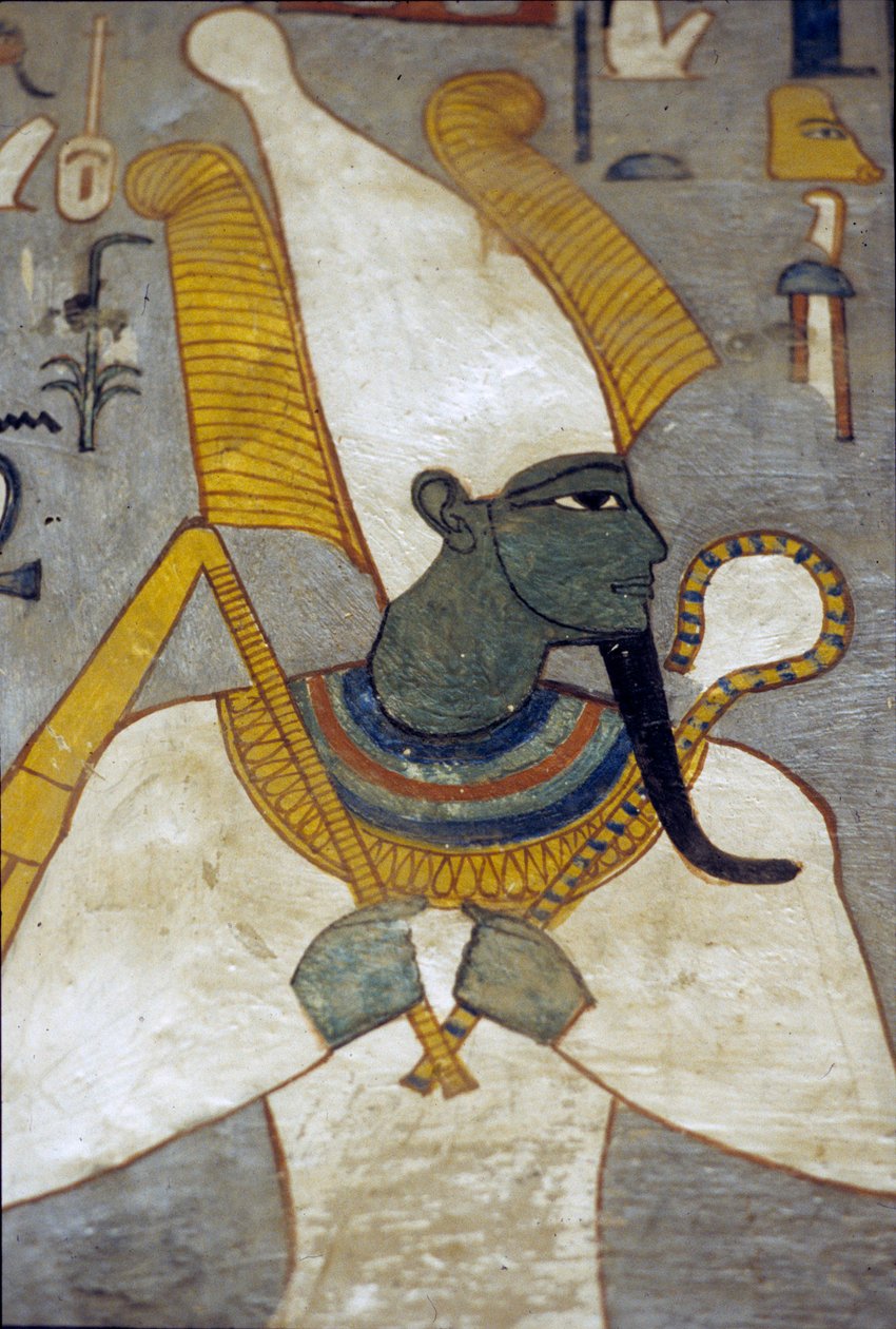 Osiris aus dem Grab von Ramses I, Theben (Wandmalerei) von Egyptian 19th Dynasty