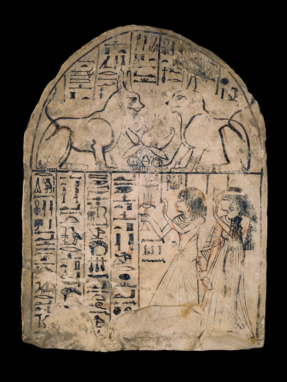 Stele, die ein Paar zeigt, das 