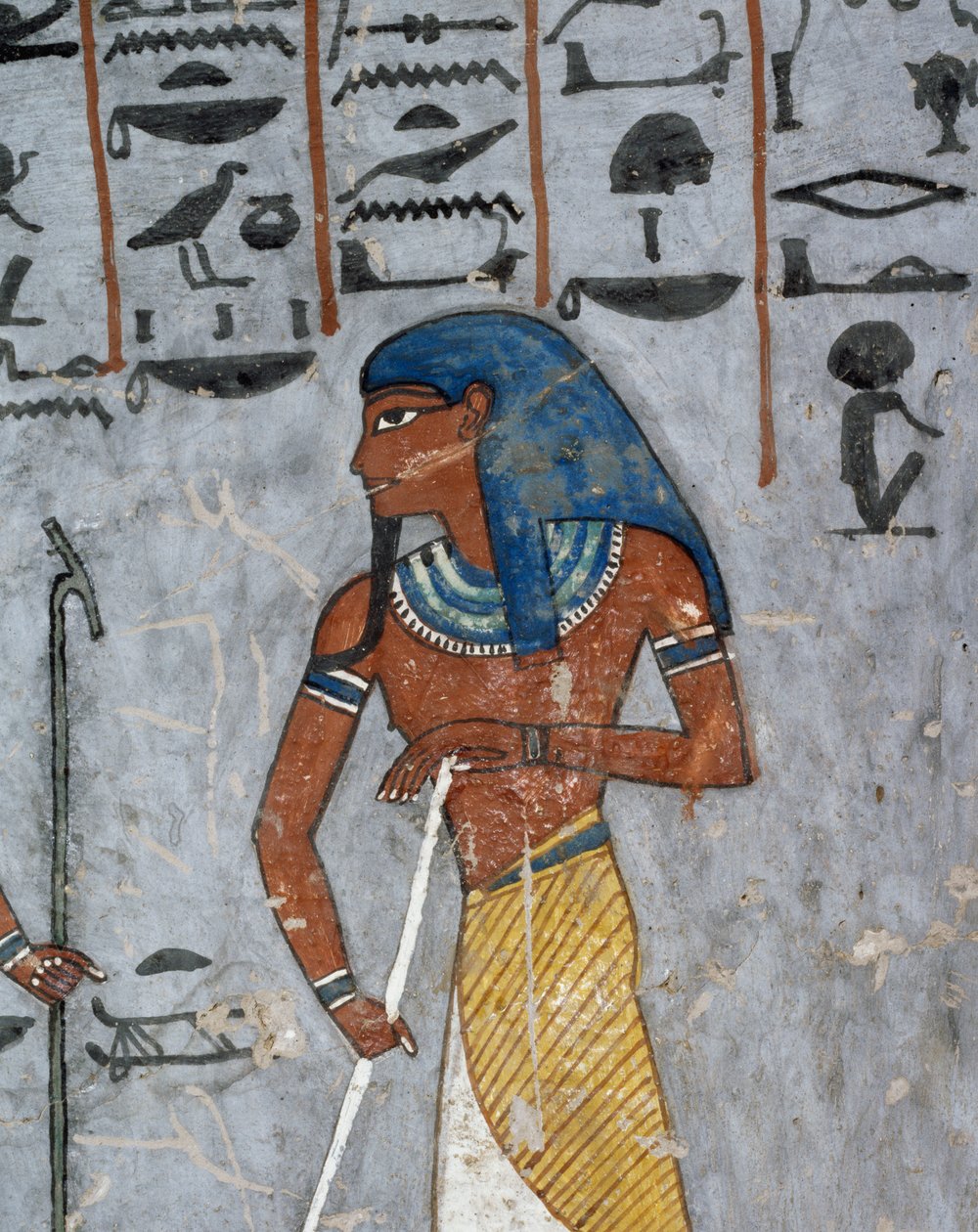 Der Gott Atum, Fresko, Grabkammer, Grab von Ramses I (KV16), Tal der Könige, Theben (Unesco-Welterbeliste) von Egyptian 19th Dynasty