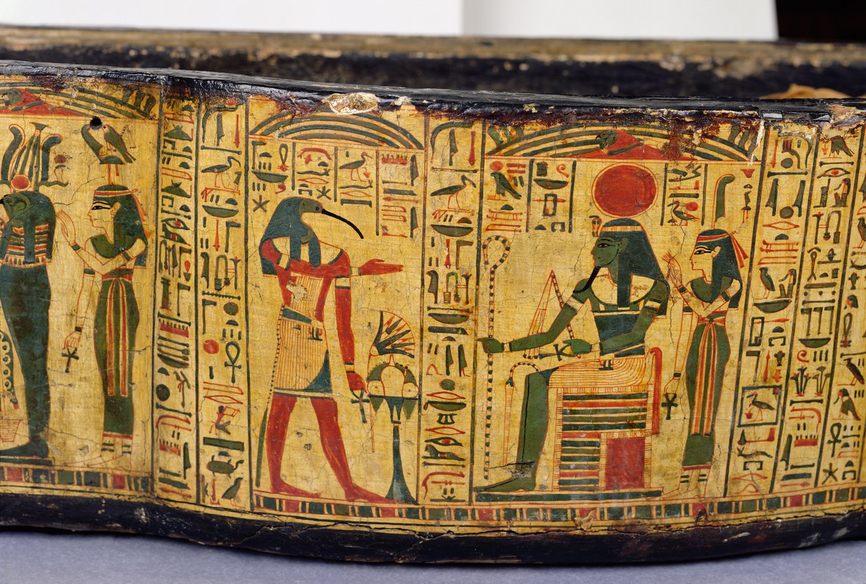 Detail des äußeren Sargbodens der Mumie von Nesyamun, möglicherweise gefunden in Deir El-Bahri, Neues Reich, ca. 1100 v. Chr. von Egyptian 20th Dynasty