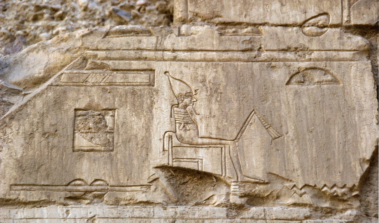 Ägyptische Antike: Relief, das die Gottheit Osiris darstellt. Grab von Ankh-Hor (Ankh Hor) (TT414) (26. Dynastie, 672-525 v. Chr.), Luxor (Theben), Ägypten von Egyptian 26th Dynasty
