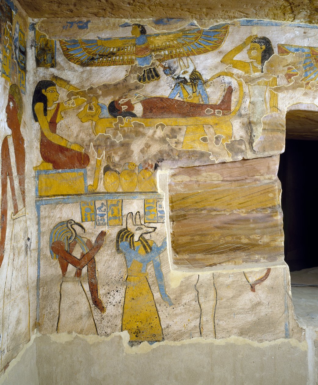 Wandmalereien aus der Grabkammer des Grabes von Pa Nentwy, Bahariya-Oase, Gizeh, Ägypten. Ägyptische Zivilisation, 26. Dynastie, 663-525 v. Chr. von Egyptian 26th Dynasty