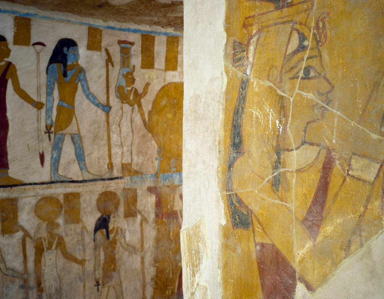 Wandmalereien aus dem Grab von Pa Nentwy, Bahariya-Oase, Gizeh, Ägypten. Ägyptische Zivilisation, 26. Dynastie, 663-525 v. Chr. von Egyptian 26th Dynasty