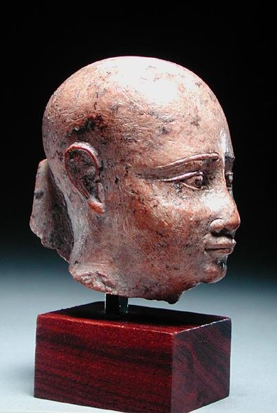 Männlicher Kopf, ca. 350 v. Chr. (Kalkstein) von Egyptian 30th Dynasty