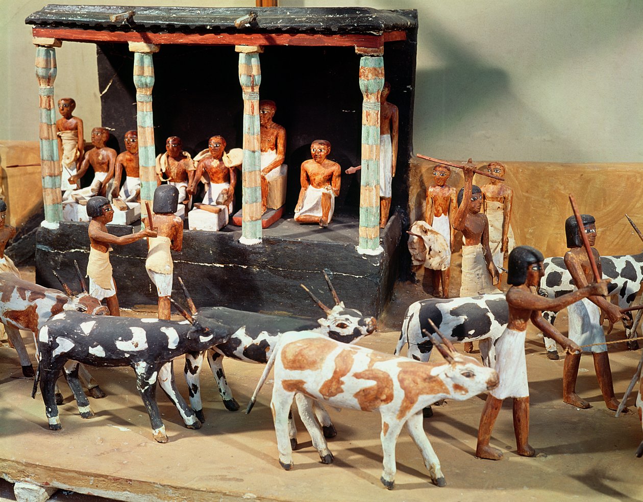 Grabmodell einer Viehzählung, aus dem Grab von Meketre, Theben, Mittleres Reich, ca. 2000 v. Chr. (Detail) von Egyptian 6th Dynasty