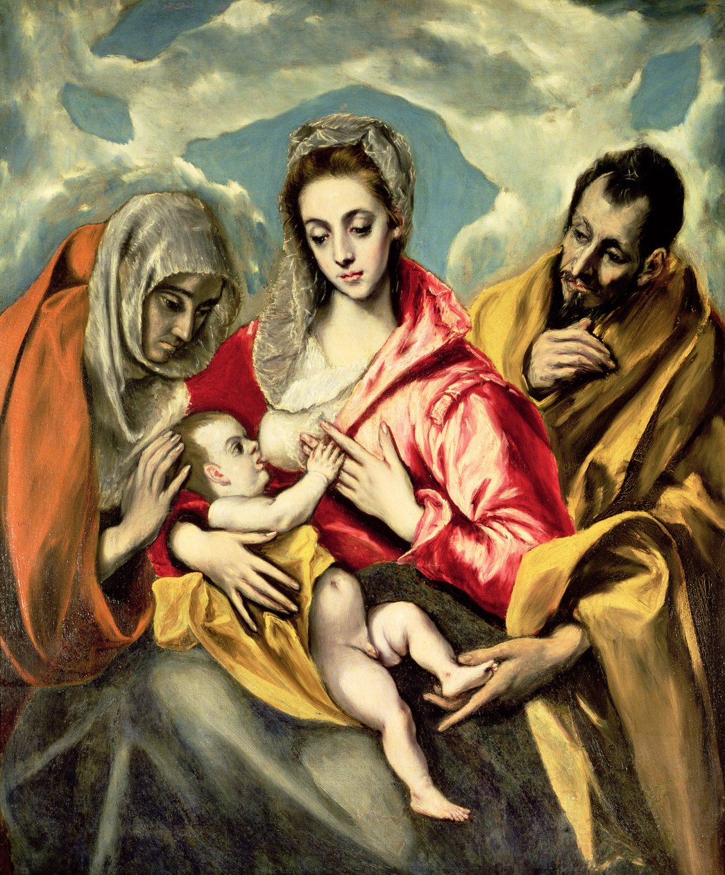 Jungfrau und Kind mit den Heiligen Anna und Josef, 1587-96 von El Greco