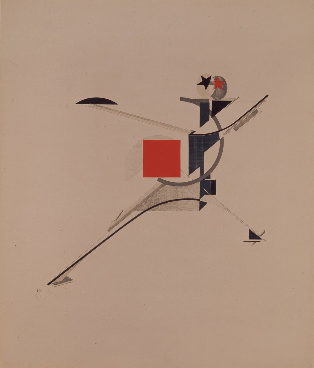 Die Neue. Figurine für die Oper Sieg über die Sonne von A. Kruchenykh, 1920-1921 von Eliezer Markowich Lissitzky