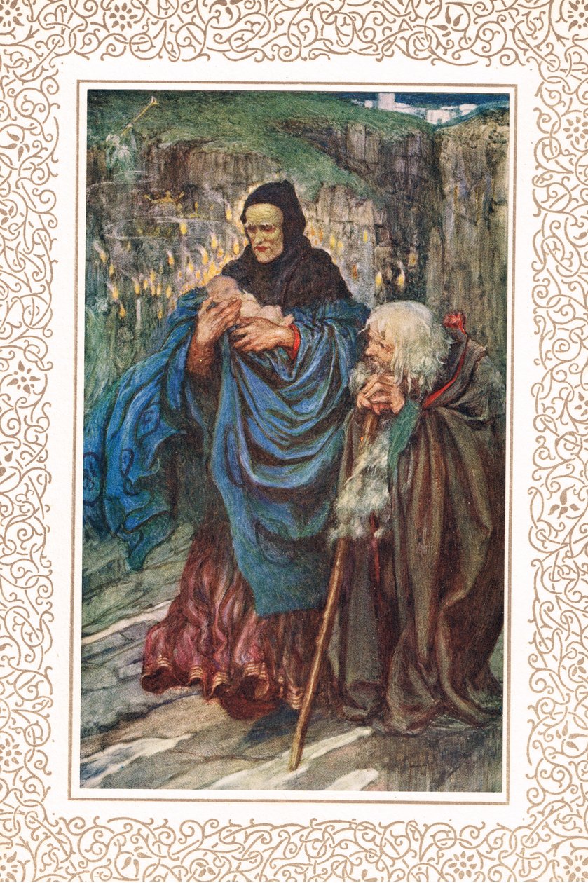 Das Kleinkind Arthur wird gefunden..., Illustration aus 