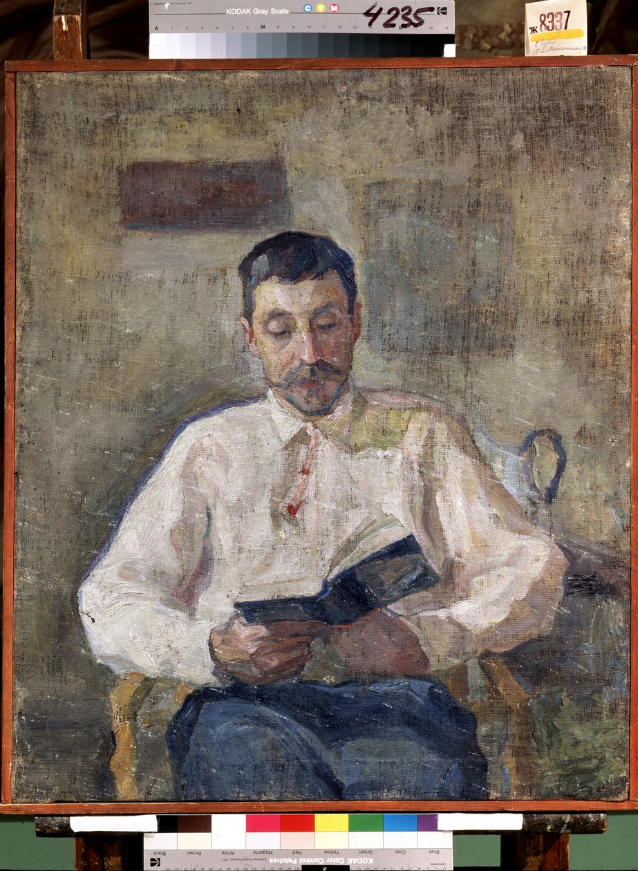 Porträt des russischen Malers Mikhail Matiouchine von Elena Guro