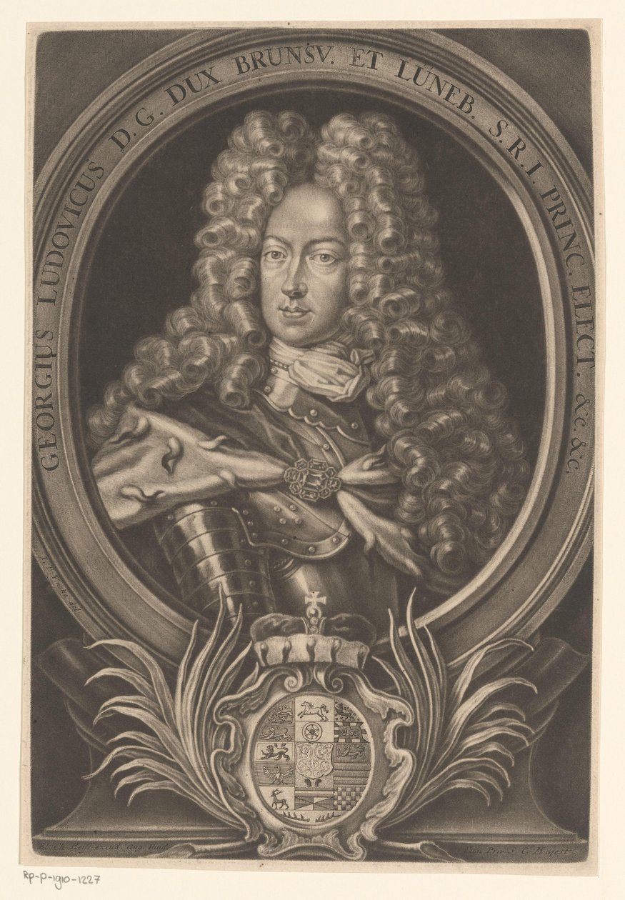 Porträt von Georg Ludwig, König von Großbritannien und Irland von Elias Christopf Heiss