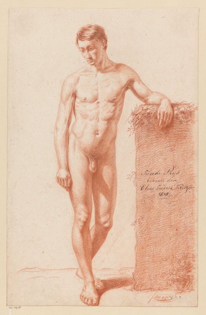 Stehender männlicher Akt, von vorne gesehen (2. Preis 1818) von Elias Friedrich Kruger
