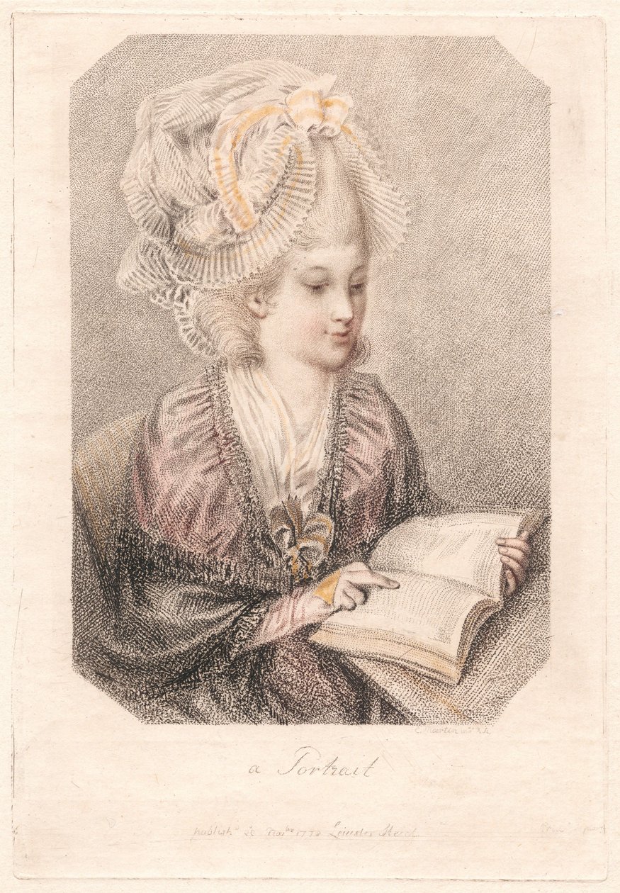 Ein Porträt (Junge Frau liest ein Buch) von Elias Martin