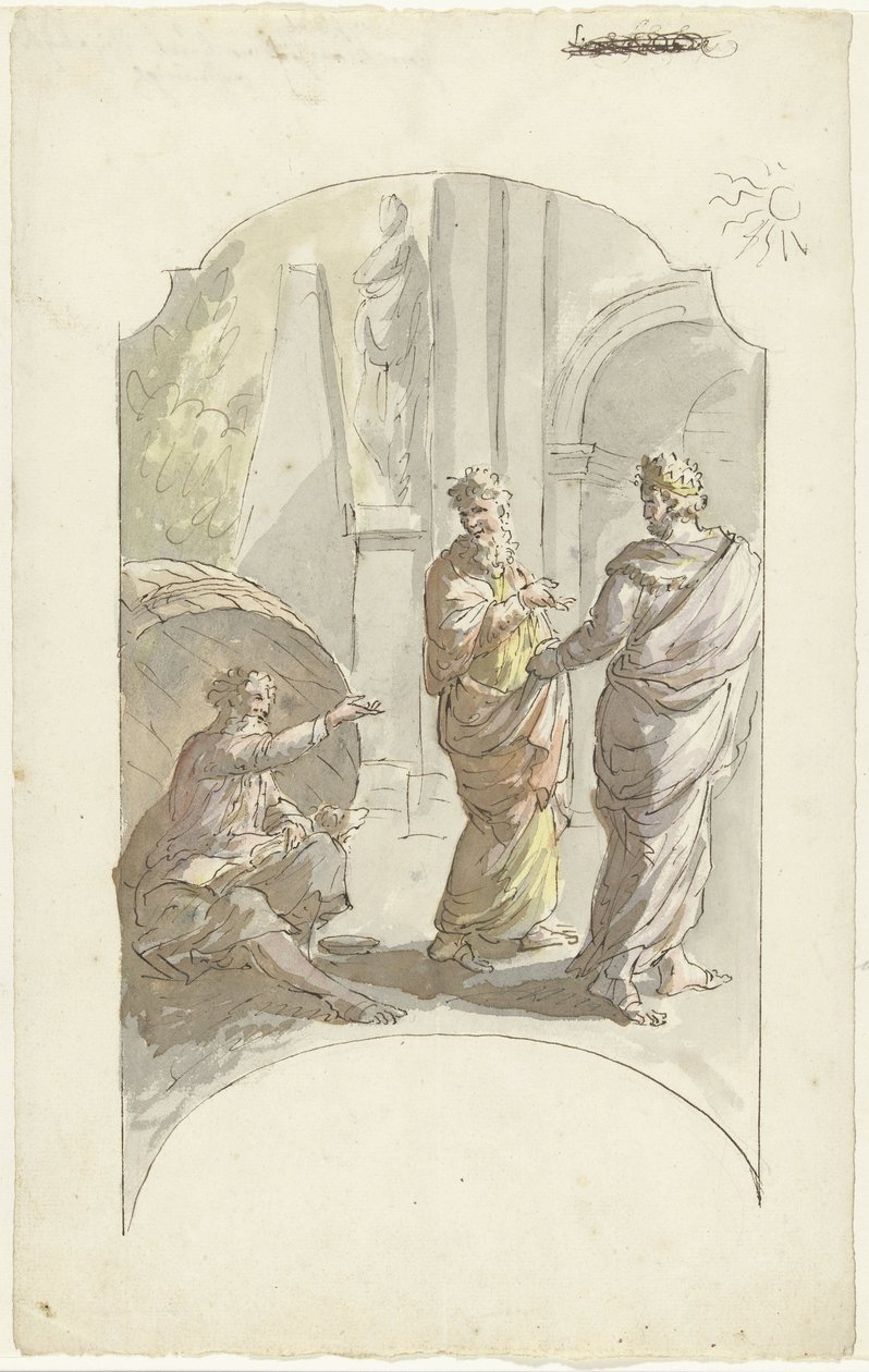 Diogenes bittet Alexander, nicht in seinem Licht zu stehen von Elias van Nijmegen