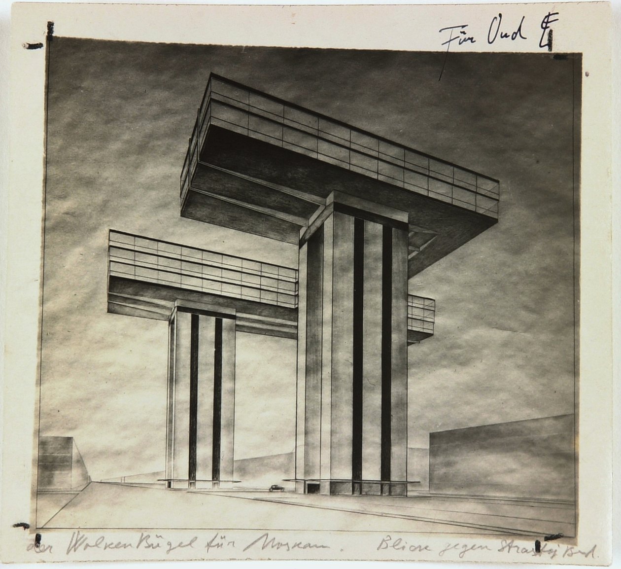 Wolkenbügel-Wolkenkratzer am Strastnoy Boulevard in Moskau, 1925 von Eliezer Markowich Lissitzky