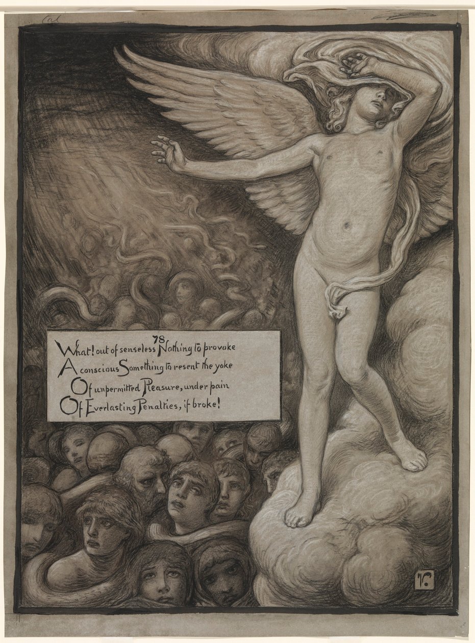 (Illustration für Rubáiyát von Omar Khayyám) Liebe erschrickt beim Anblick der Hölle von Elihu Vedder