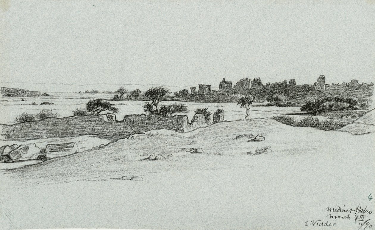 Aus 30 Zeichnungen der Nilreise: Medine & Haboo von Elihu Vedder