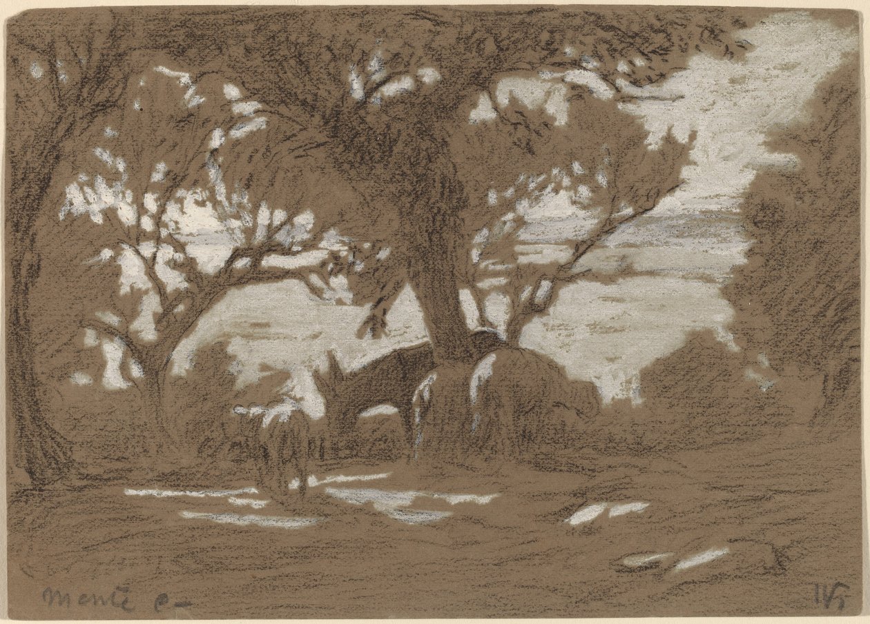 Mt. Colognola - Schafe weiden am Trasimeno-See von Elihu Vedder