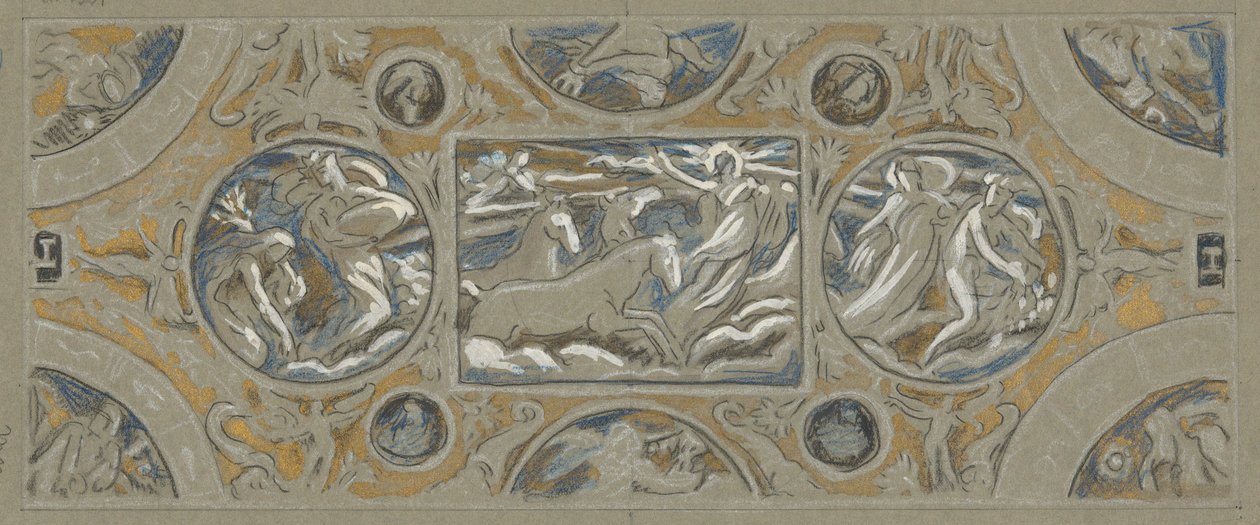 Vorstudie für die Decke des Huntington-Hauses, aus 60 Studien für die Huntington-Decke (1926.80) von Elihu Vedder