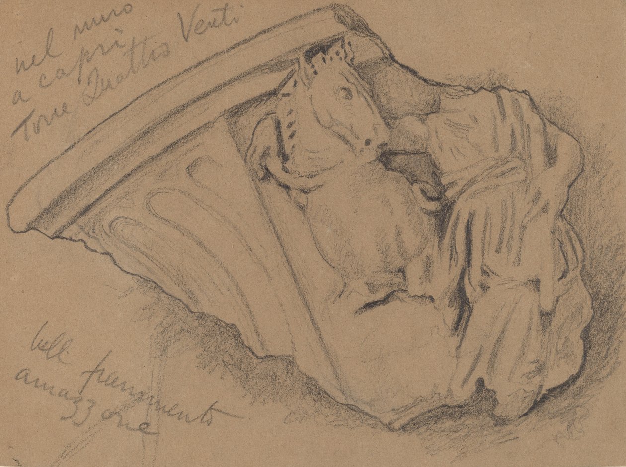 Skizze eines Fragments von einer Wand in Capri, ca. 1897 von Elihu Vedder