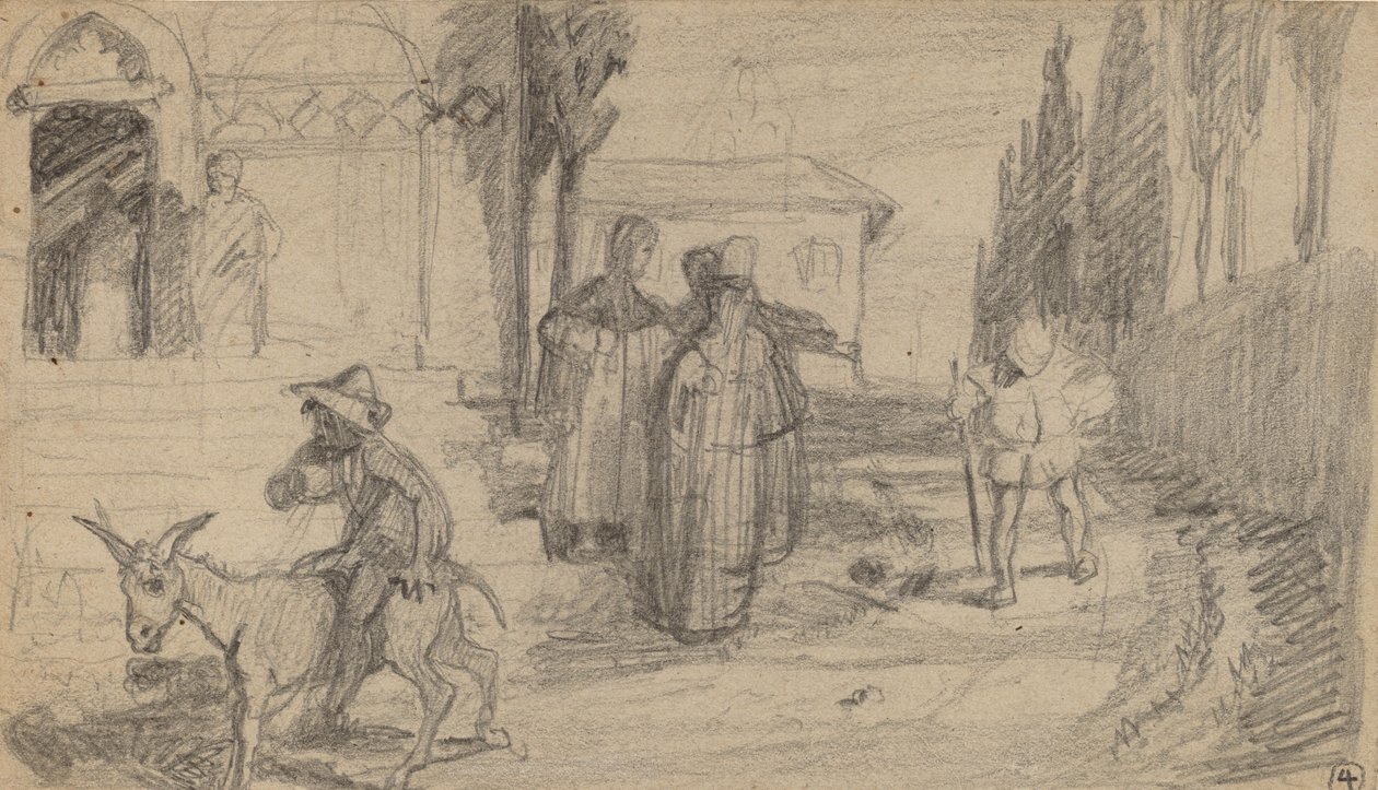 Das Gleichnis vom Müller und dem Esel, ca. 1859 von Elihu Vedder