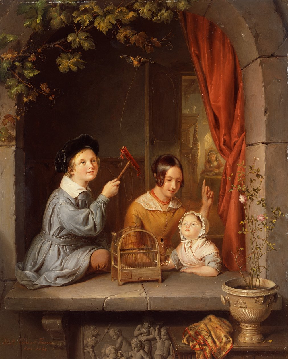 Spielen mit dem Haustier-Vogel von Elisabeth Alida Haanen