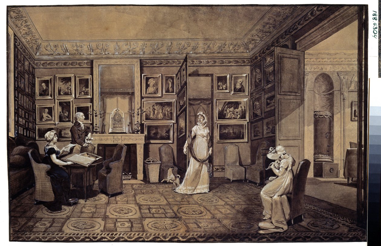 Zeichensaal im Haus des Prinzen Iwan Iwanowitsch Bariatinski in Altona von Elisabeth Louise Vigee Lebrun