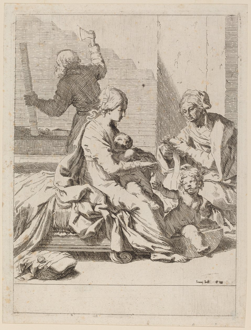Die Heilige Familie mit der Heiligen Elisabeth und dem Heiligen Johannes dem Täufer von Elisabetta Sirani