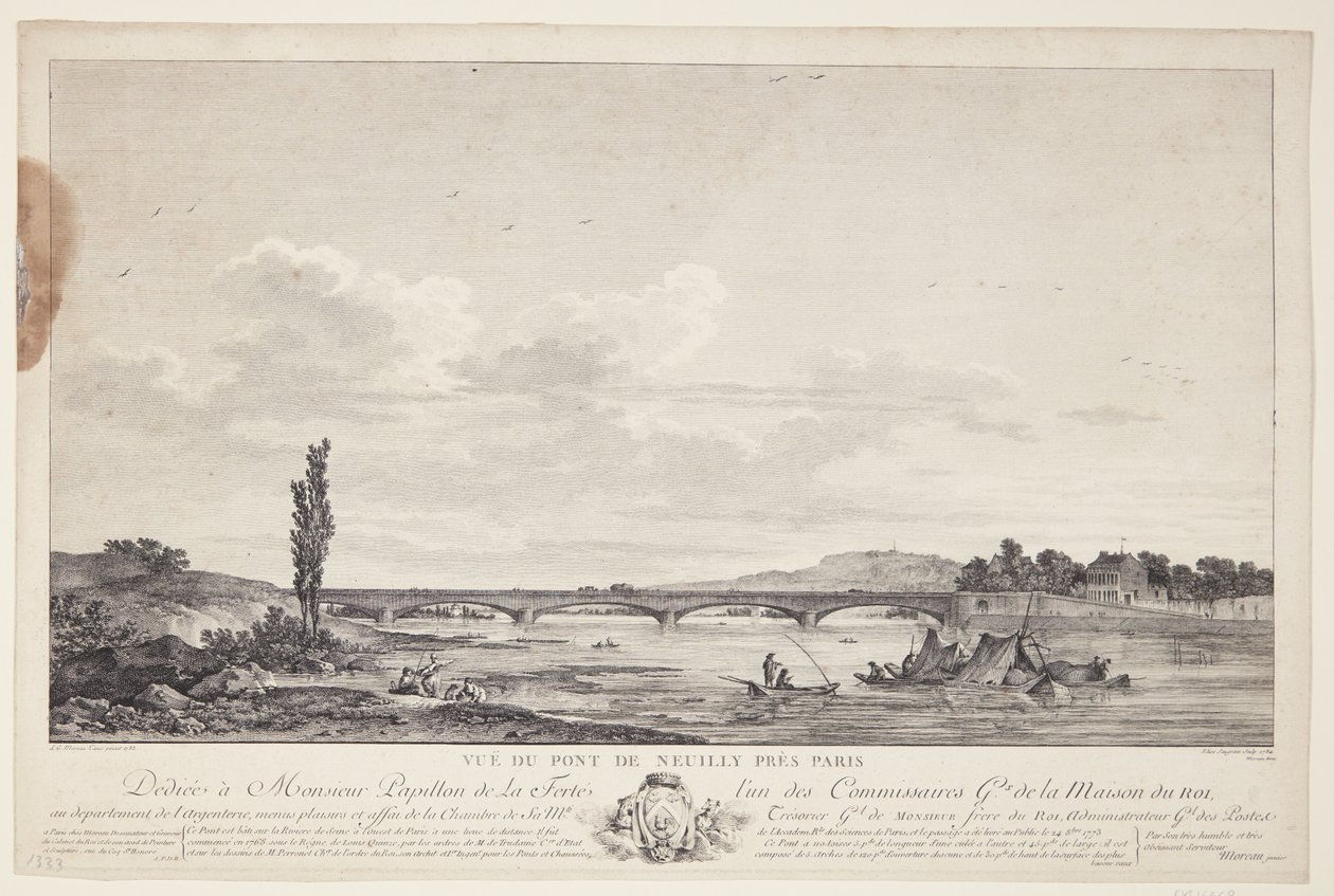 Udsigt over Pont de Neuilly (Vuë du Pont de Neuilly près Paris) von Elise Saugrain
