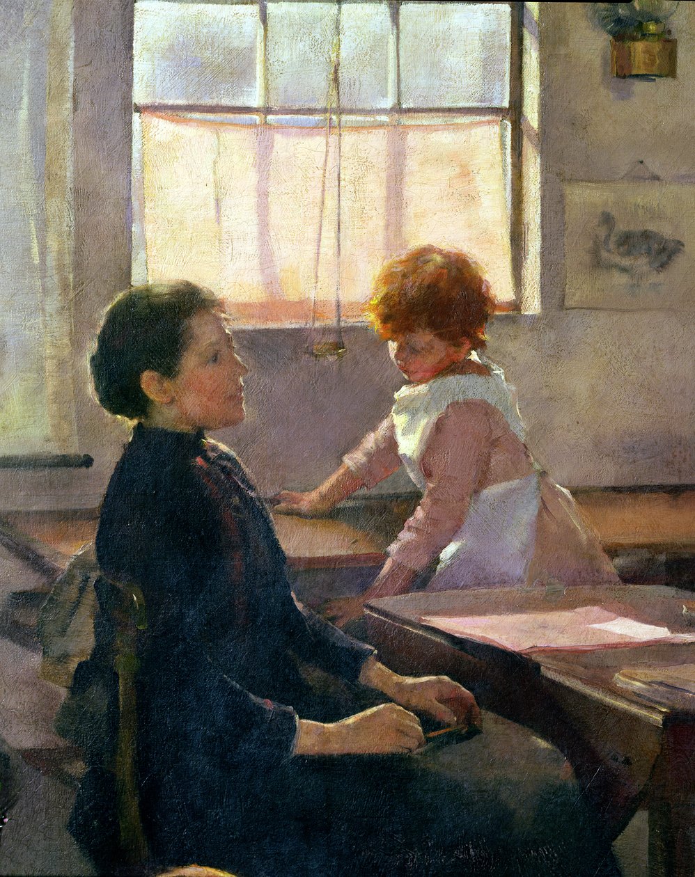 Schule ist aus, 1889 (Detail) von Elizabeth Adela Stanhope Forbes