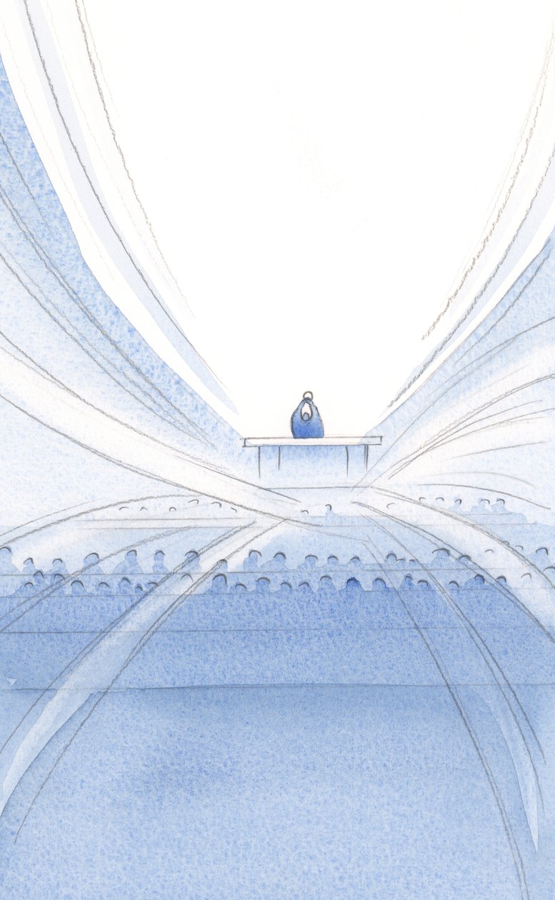 Bei der Messe wird das Opfer von Christus dargebracht, in Licht und Glanz, inmitten Seiner stillen und unsichtbaren Gesellschaft. von Elizabeth Wang