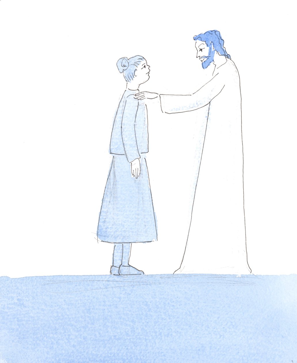 Christus berührte meine Schulter, als Er mir versicherte, dass unsere kleinen Fehler wie Staubkörner auf einem eleganten Anzug sind, wenn wir Ihm zur Heiligen Kommunion nahen von Elizabeth Wang