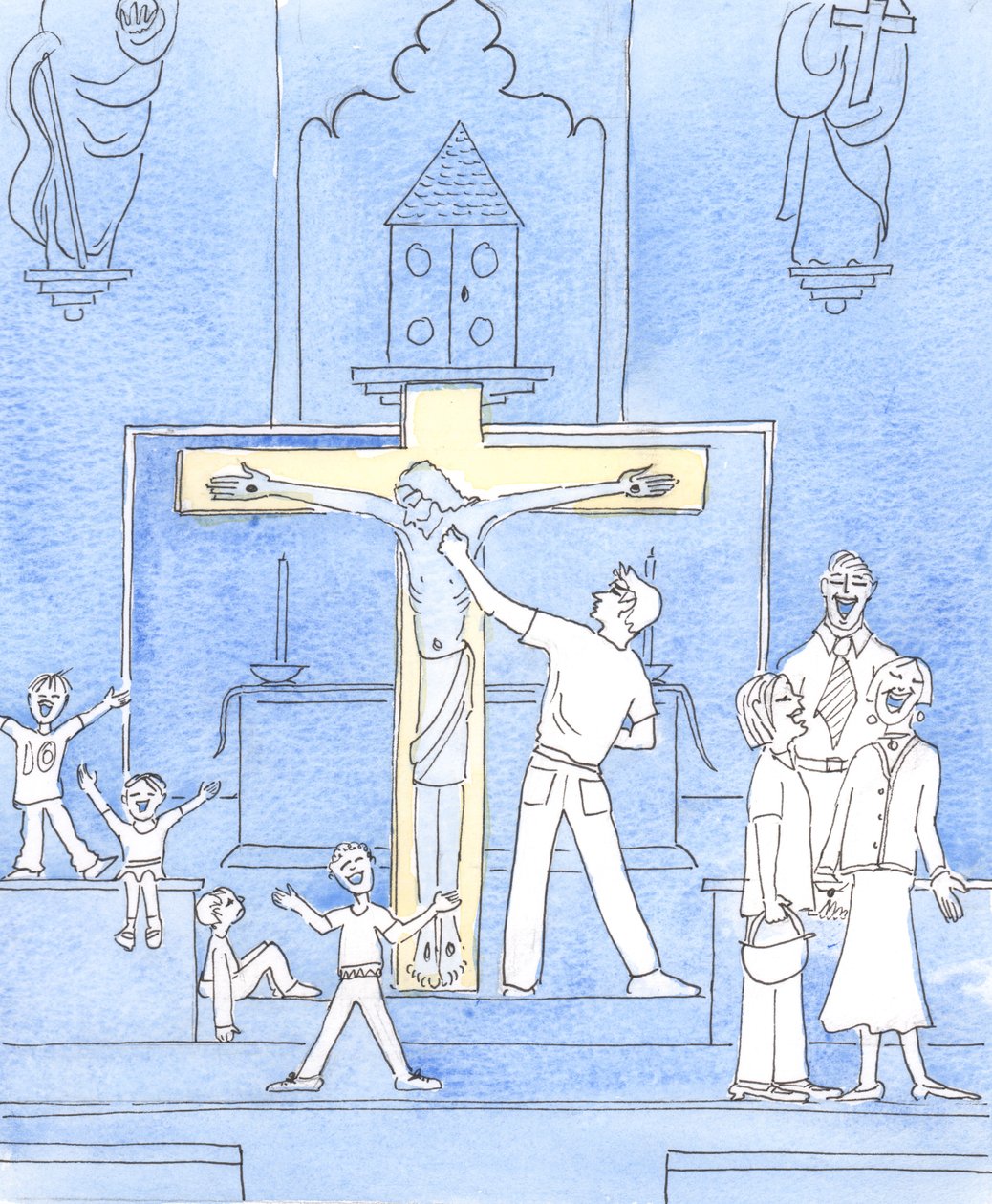 Christus sieht unser Verhalten in der Kirche - einige schlechte Verhaltensweisen aufgrund von Unwissenheit, einige aufgrund von Nachlässigkeit oder mangelnder Liebe zu ihm von Elizabeth Wang